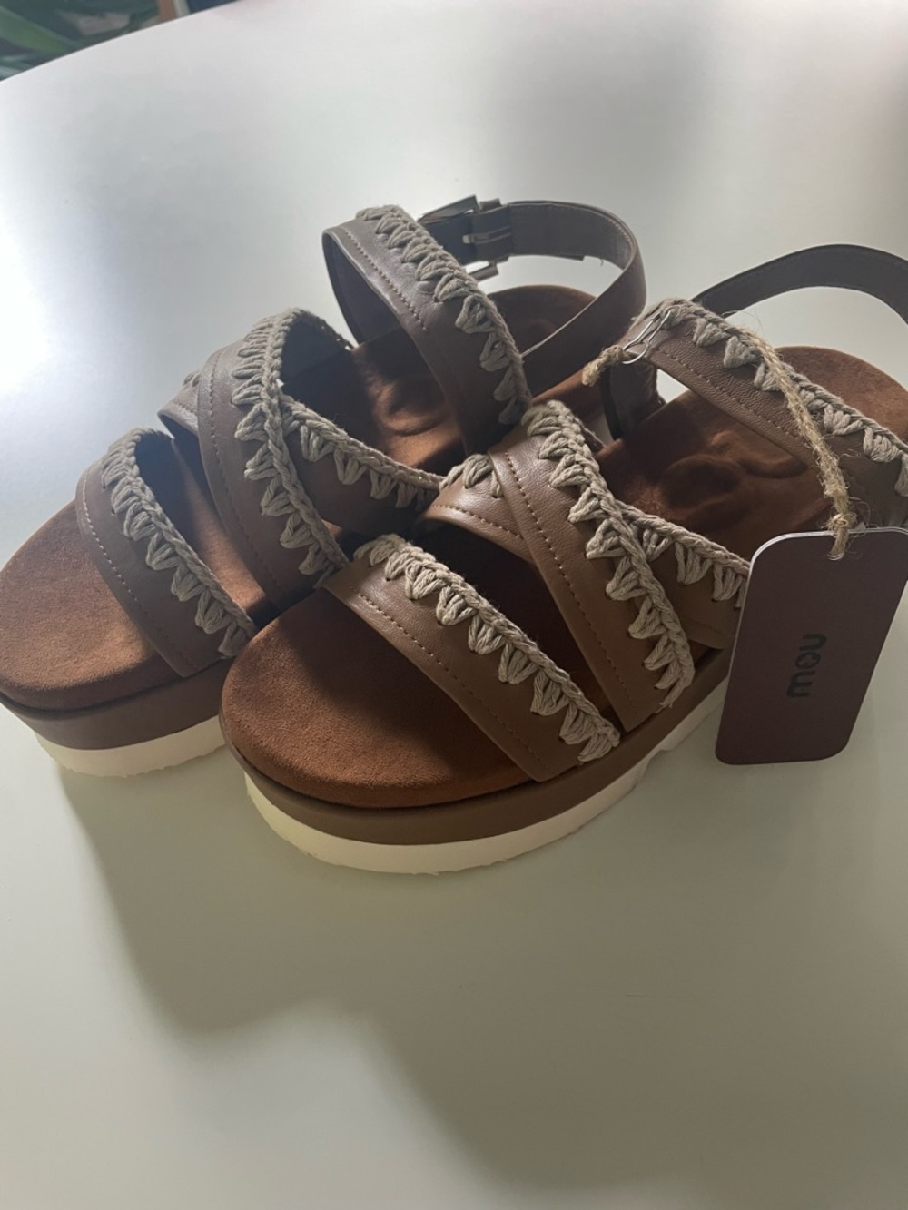 Mou for Free People Flatform Leather Sandals for Women
